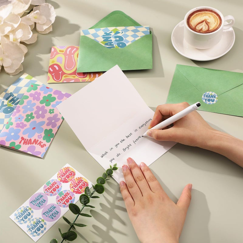 Thboxes 36 Pack Thank You Cards with Envelopes, 4x6 Inch Thank You Cards with Envelopes & Stickers, Cute Greeting Card for Birthday, Wedding, Baby Shower, Bridal Shower, Thanksgiving, Christmas - Image 4